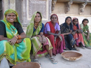 Construction workers and members of the Self Employed Women's Assocation, India